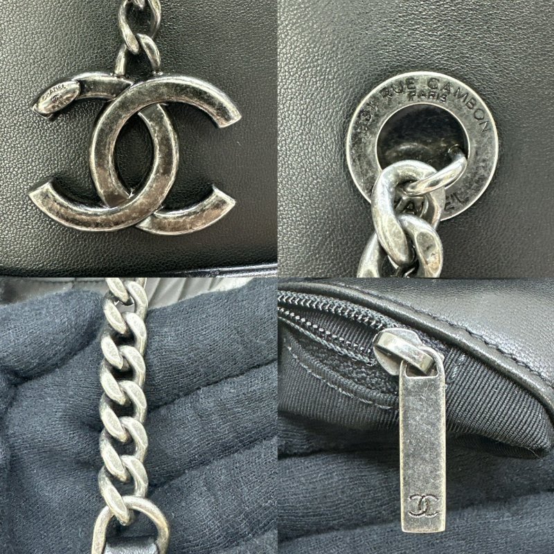 CHANEL 雙C菱格小羊皮托特包-4