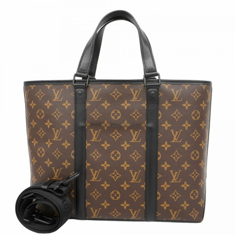 Louis Vuitton 托特包 Monogram Macassar Weekend PM M45734 棕黑色 男款 P1022431
