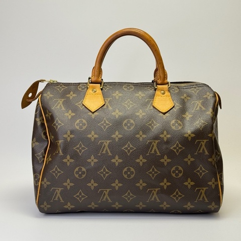 LV Speedy 30 經典老花枕頭包單肩包斜挎包手提包