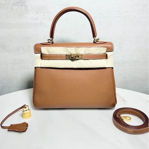 Hermes Kelly25 金棕金釦 Y刻 Togo皮 99新