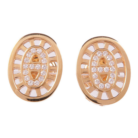 HERMES 18K玫瑰金Chain D'ance Earrings鑽石耳環