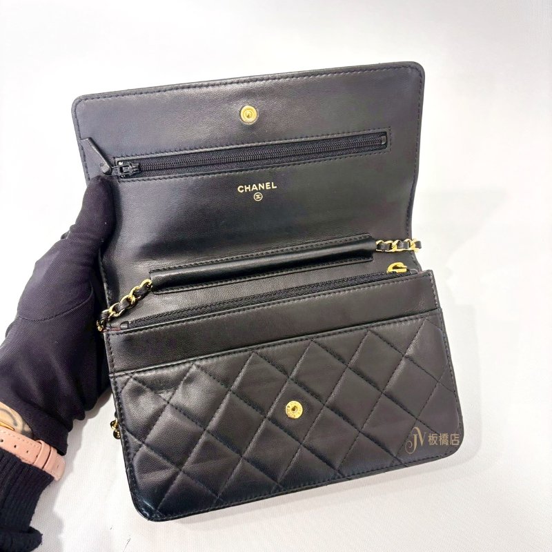 CHANEL包包黑金羊皮WOC鏈袋包 AP0250-6
