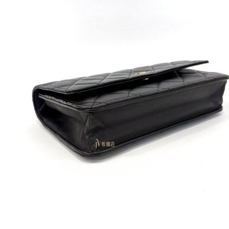 CHANEL包包黑金羊皮WOC鏈袋包 AP0250-10