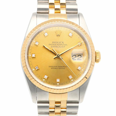 勞力士 Datejust Oyster Perpetual 手錶 不鏽鋼 16233G 自動上鍊 男士 ROLEX X-Serial 1991 型號 10P 鑽石 已修