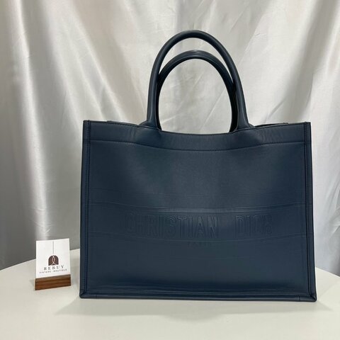 DIOR 霧霾藍皮革BOOK TOTE