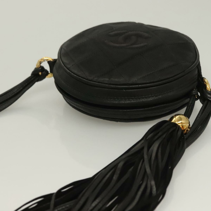 【日本直送】香奈兒 Matelasse COCO Mark 單肩包 緞面黑金 CC 正品 BA3613-5