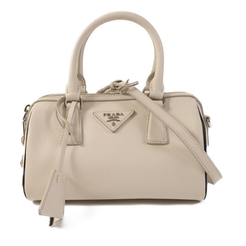 PRADA 牛皮皮革2 Way Shoulder Bag銀扣手挽肩背兩用袋