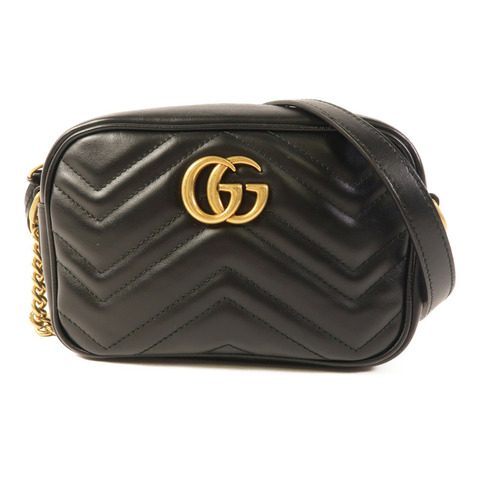 GUCCI 牛皮皮革GG Marmont金扣肩背袋