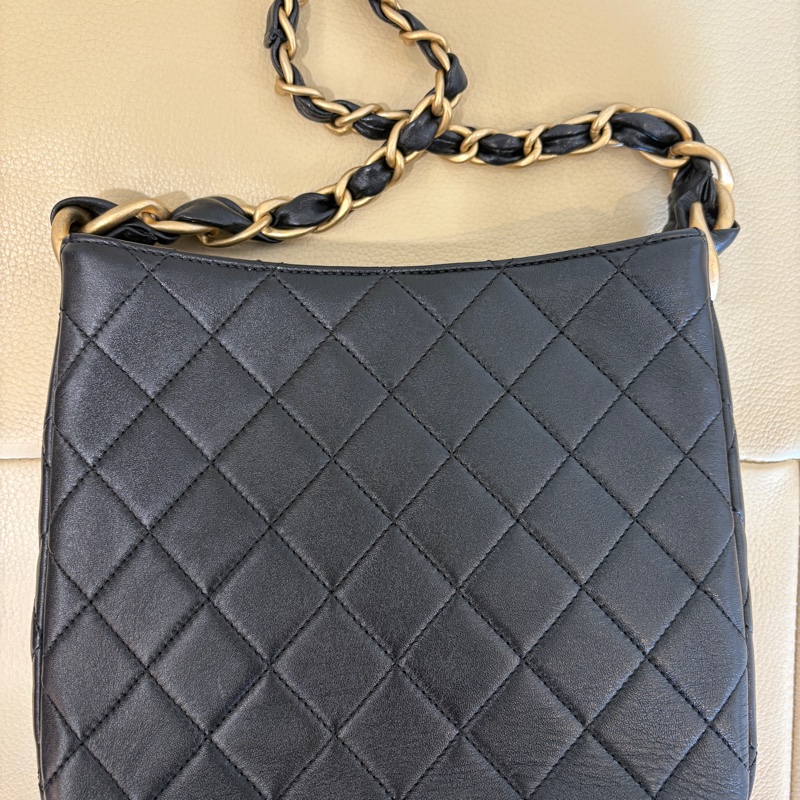 chanel 香奈兒 24s hobo 黑色 尺寸23*20 芯片款-7