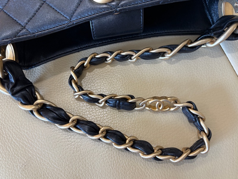 chanel 香奈兒 24s hobo 黑色 尺寸23*20 芯片款-11