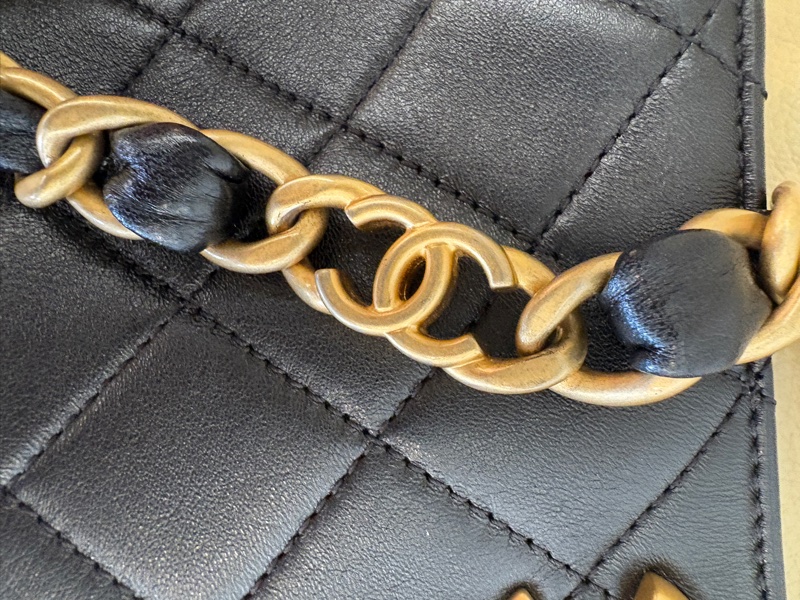 chanel 香奈兒 24s hobo 黑色 尺寸23*20 芯片款-12