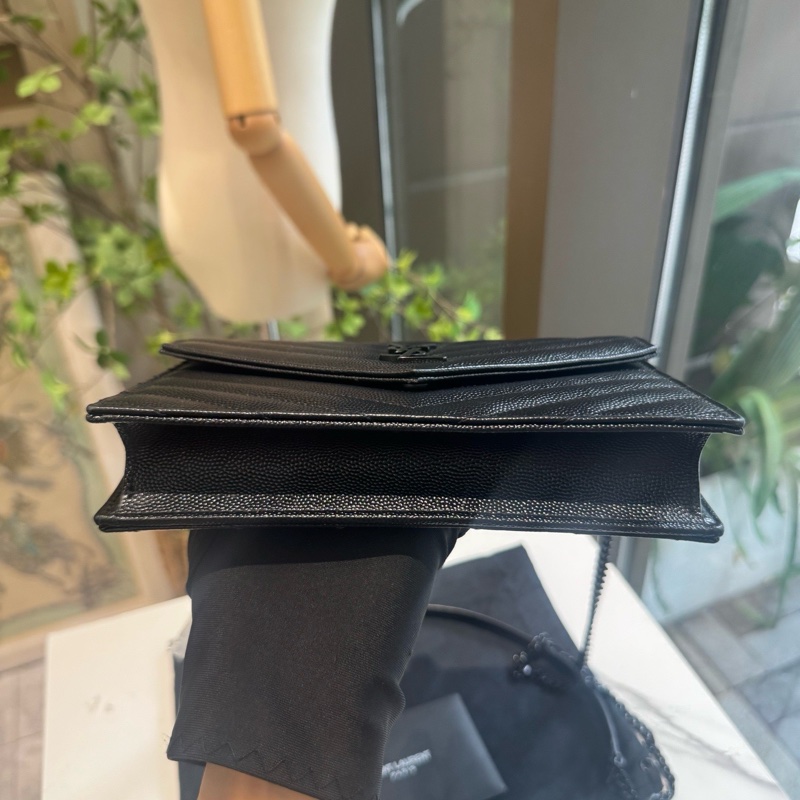 YSL 聖羅蘭 soblack WOC單肩斜挎鏈條信封 尺寸約19x12-2