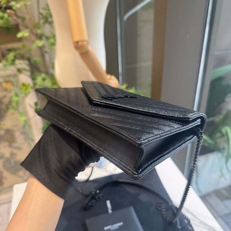 YSL 聖羅蘭 soblack WOC單肩斜挎鏈條信封 尺寸約19x12-3