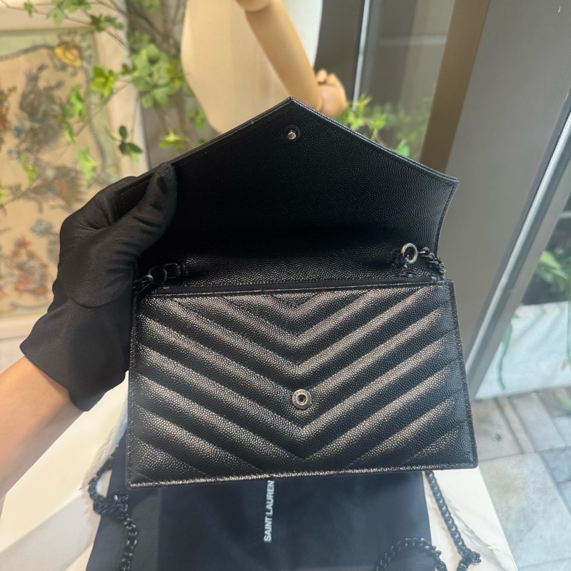YSL 聖羅蘭 soblack WOC單肩斜挎鏈條信封 尺寸約19x12-5