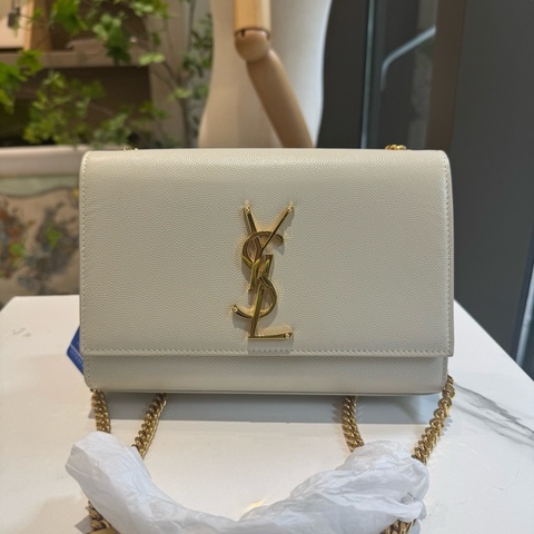 YSL 白金魚子醬鏈條包kate小號 尺寸約20 X 12.5 X 5