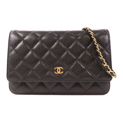 CHANEL 牛皮皮革Classic WOC金扣鏈帶肩背袋