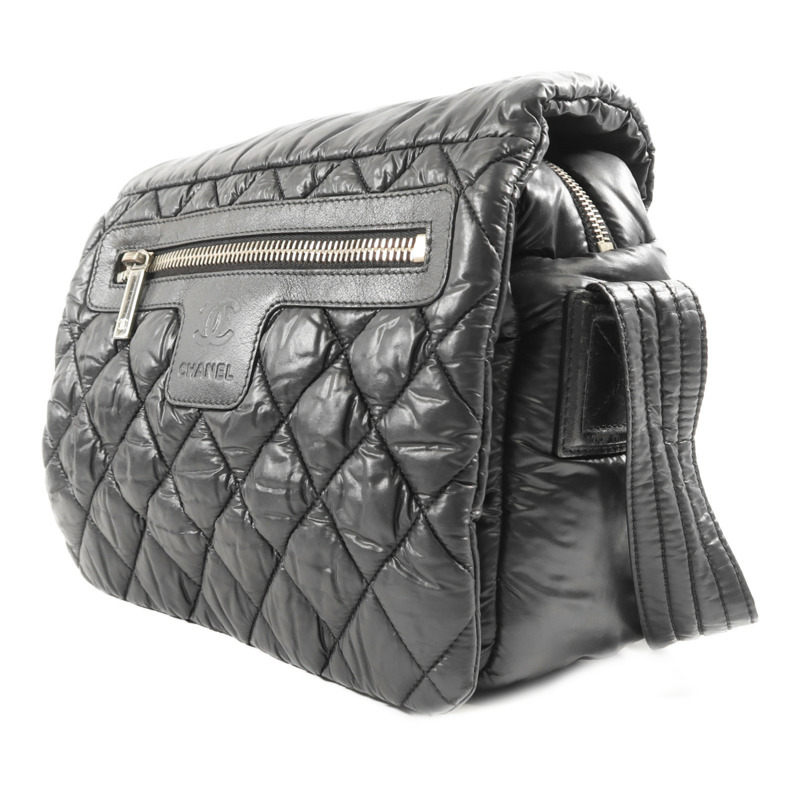 CHANEL 尼龍CoCo Cocoon銀扣肩背袋-2