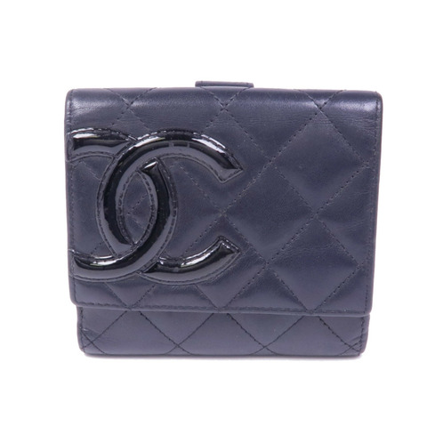 CHANEL 牛皮皮革Cambon Wallet銀扣錢包