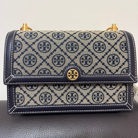 TORY BURCH 🤩經典老花🤩專櫃款海軍藍（中款）
