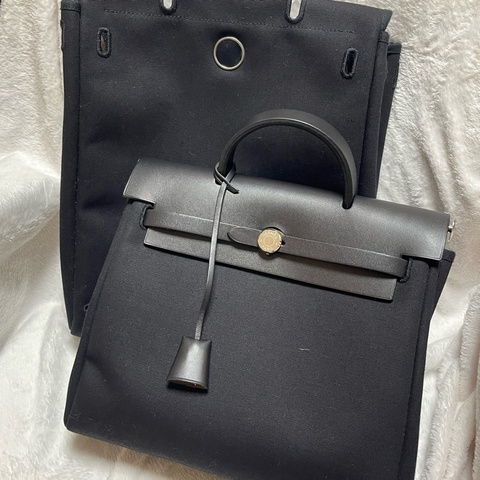 Hermes 愛馬仕 herbag31黑銀 後背包雙肩包肩背包