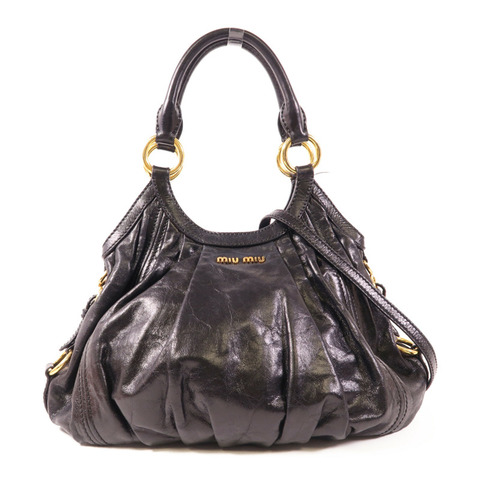 Miu Miu 牛皮皮革2 Way Shoulder金扣手挽肩背兩用袋