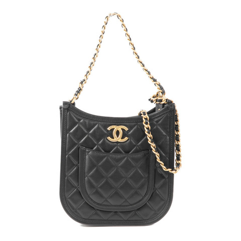 CHANEL 牛皮皮革24S Hobo金扣手挽肩背兩用袋