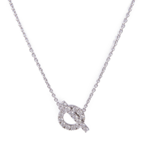 HERMES 18K白金Finesse Pendant鑽石項鍊