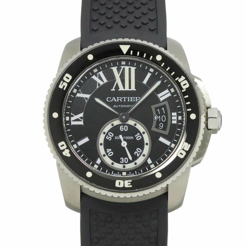 卡地亞 Calibre de Diver W7100056 男士腕錶 日期 黑色 自動上鍊