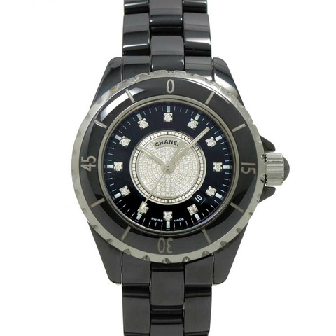 香奈兒 CHANEL J12 33mm H2122 女士手錶 12P 鑽石日期黑色陶瓷中心石英
