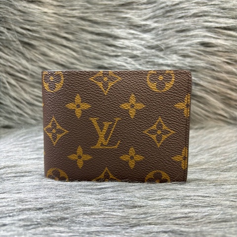 LV M60895 新款晶片款 原花 字紋 老花 發財夾 信用卡夾 短夾 皮夾 男夾 發財包