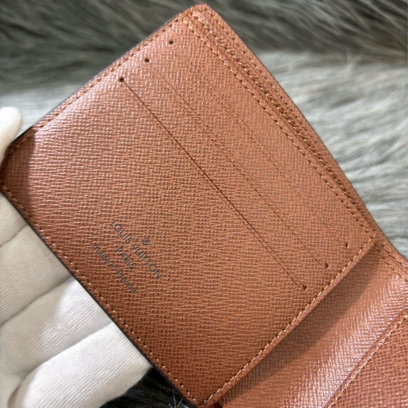 LV M60895 新款晶片款 原花 字紋 老花 發財夾 信用卡夾 短夾 皮夾 男夾 發財包-16