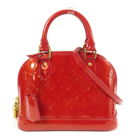 LOUIS VUITTON Vernis Alma BB金扣手挽肩背兩用袋紅色