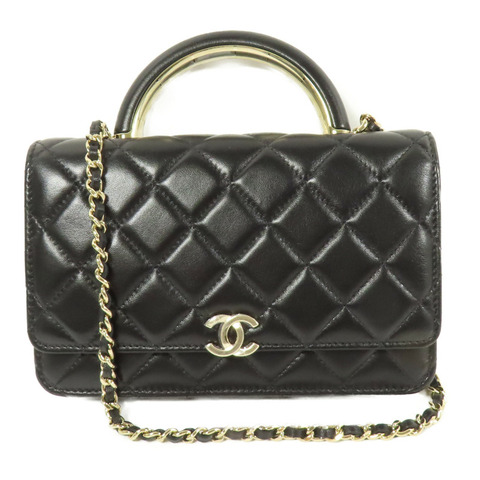 CHANEL 羊皮皮革WOC Wallet On Chain金扣鏈帶肩背袋