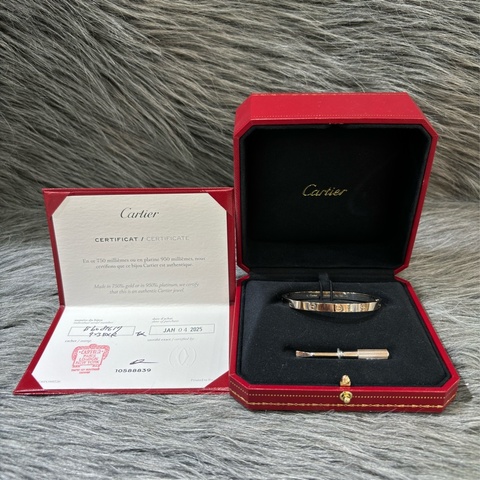 CARTIER LOVE B6081617 卡地亞 白K金 愛情螺絲 750 18 K金 手環手鐲 17公分