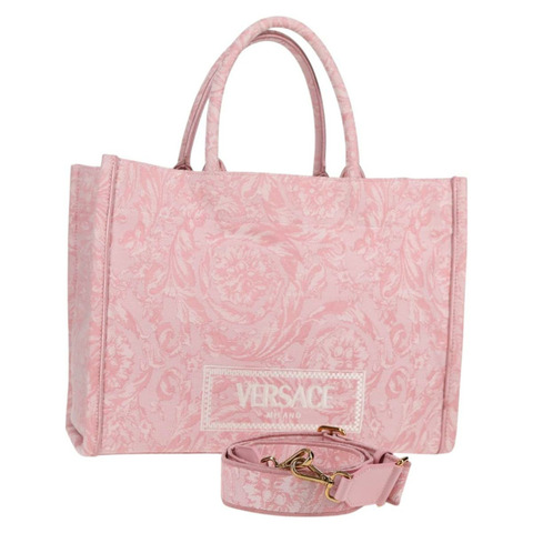 VERSACE Athena Barocco 手提包帆布 2way 粉紅正品 BA3157M