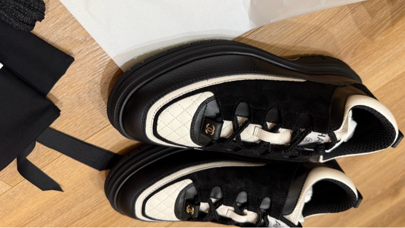 chanel25B全新 熊猫鞋 黑白色39半-2