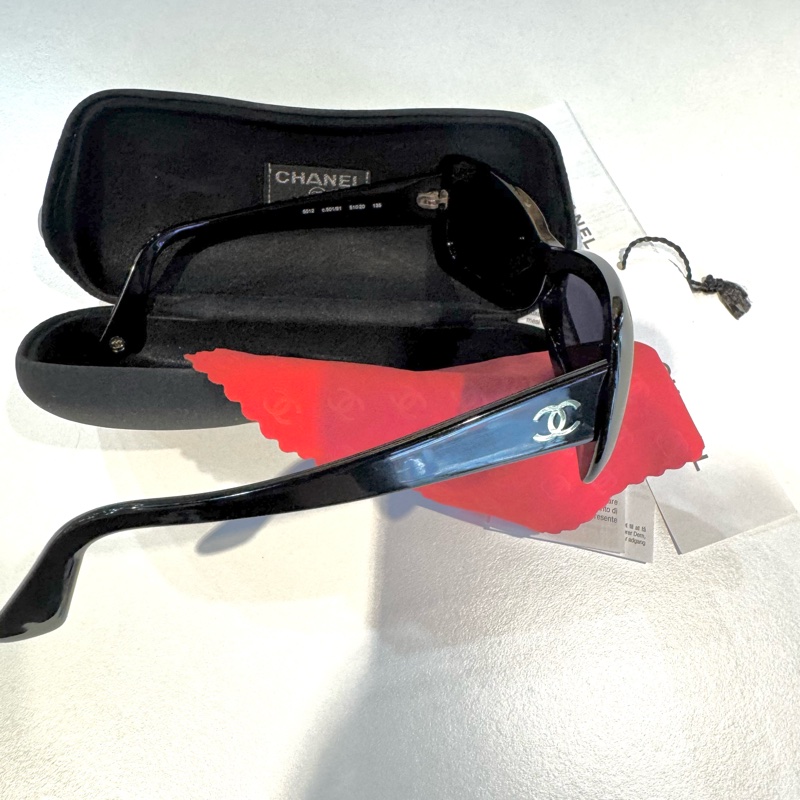 Chanel 黑窄款墨鏡Sunglasses Eyewear Black Small(最後降價)-5