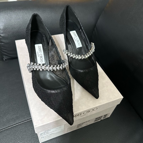 完美婚鞋Jimmy Choo 黑白鑽款 38半