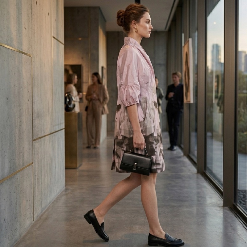 全新Shiatzy Chen夏姿正品綢緞質感粉紫色7-8分袖外套洋裝 40號 原價39800-1