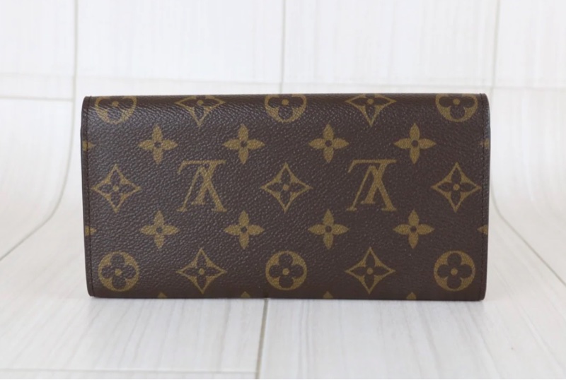 「JL精品代購」97新 lv 經典老花粉豆豆長夾-1