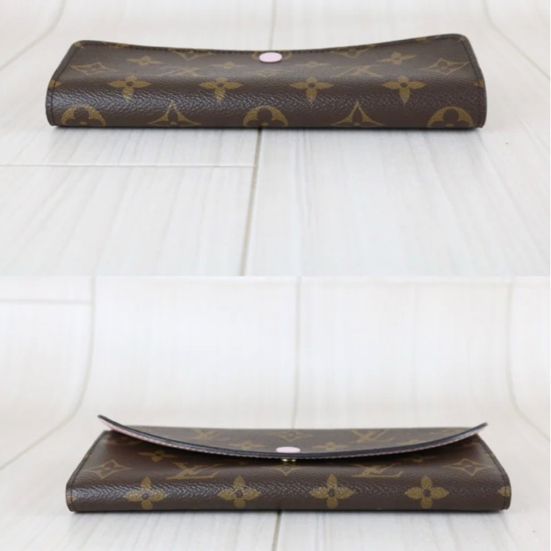 「JL精品代購」97新 lv 經典老花粉豆豆長夾-2