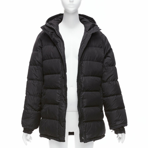 PRADA Sports black nylon down filled hooded puffer jacket IT40 S