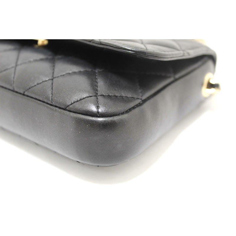 Chanel Black Quilted Calfskin Leather Double Side Pack Flap Bag-9