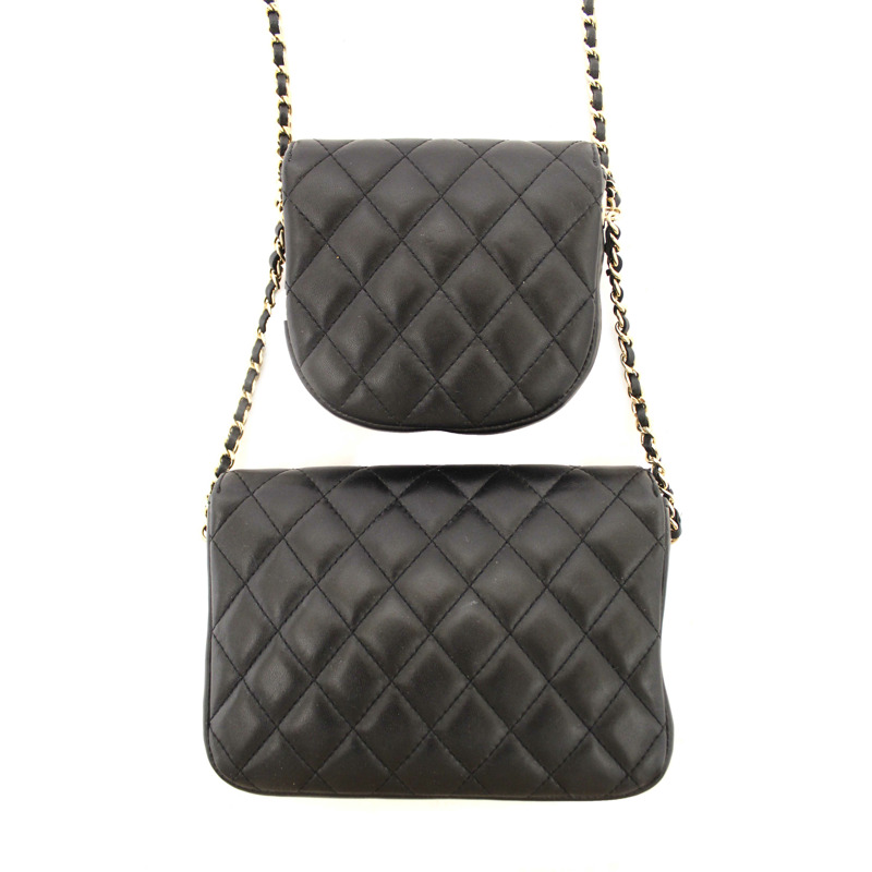 Chanel Black Quilted Calfskin Leather Double Side Pack Flap Bag-11