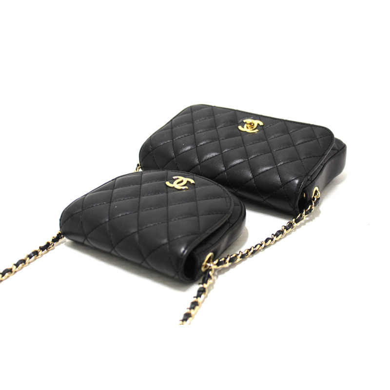 Chanel Black Quilted Calfskin Leather Double Side Pack Flap Bag-12