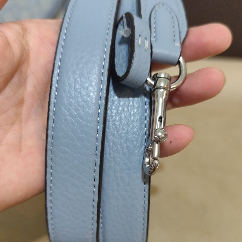 Coach Lonnie 香布蕾滿版圓標郵差包 寶寶藍 全新(年末限時特價1/1止)-30