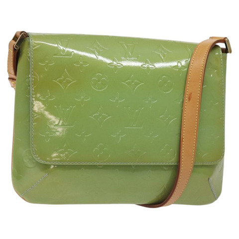 路易威登 Monogram Vernis Thompson Street 包 淡藍色 M91009 正品 129352