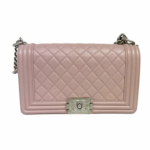 【美收精品】CHANEL LEBOY25櫻花粉肩背包 3-176