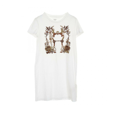 HERMES Della Cavalleria T卹洋裝 4E4530DA 棉白 #34 二手女款