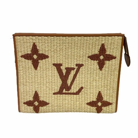 【美收精品】LOUIS VUITTON RAFFIA 編織手拿包 B-453